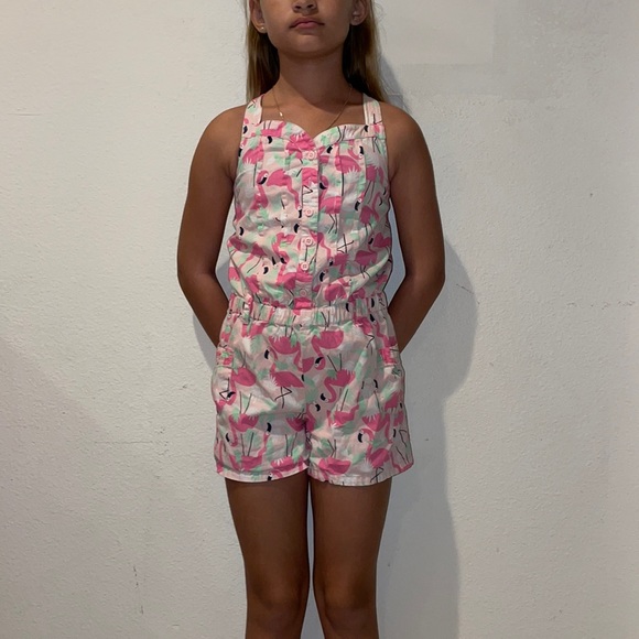 COPY - Gymboree pink flamingos romper - Picture 1 of 9